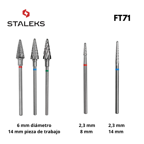 Broca de carburo &quot;cono&quot; Staleks (diferentes granos y tamaños)