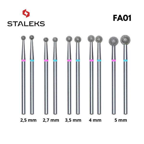 Fresa bola de diamante Staleks (diferentes tamaños y granos)