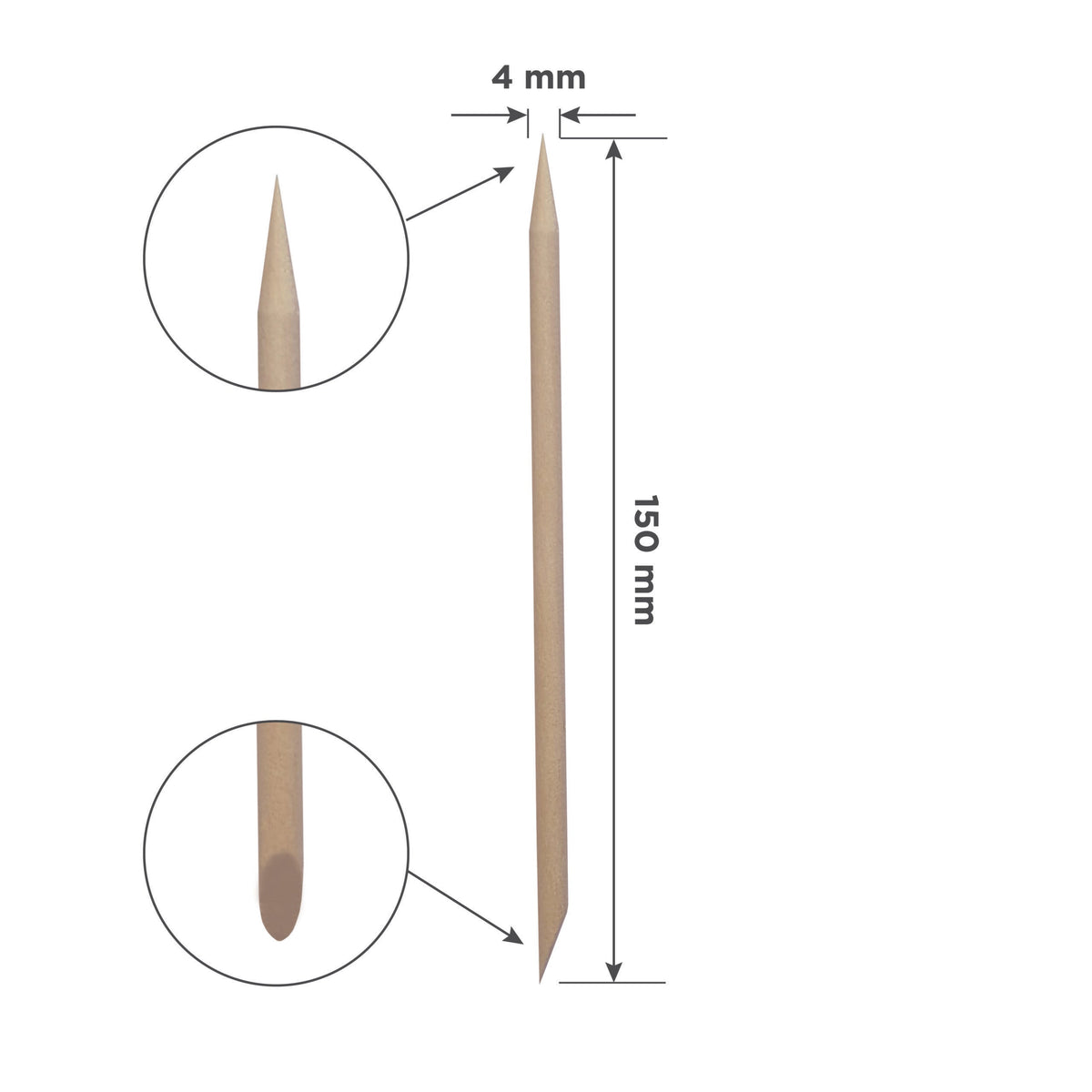 Palo de naranja STALEKS PRO para manicura, madera 150 mm (100 uds.)