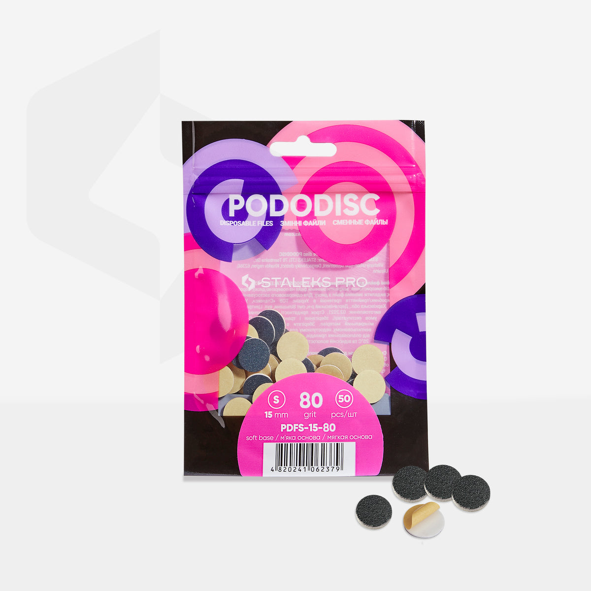 Recambios con base acolchada para Pododisc Staleks Pro S (50 uds.) grano 80/100/180/240/320